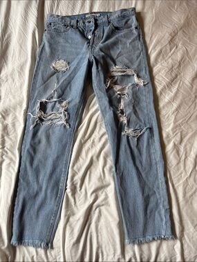 Levi's Light Blue Distressed Wedgie Jeans